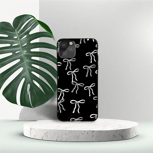 White Bows Custom Glossy Metal Bumper Case Mobile Case by CoverMeUp