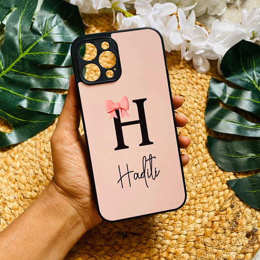 Letter Name Bow Custom Glossy Metal Bumper Case Mobile Case by CoverMeUp