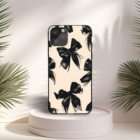 Black Bow Custom Glossy Metal Bumper Case Mobile Case by CoverMeUp