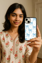 Bow & Polka Dots Custom Glossy Metal Bumper Case Mobile Case by CoverMeUp
