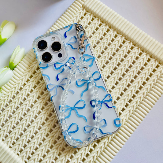 Blue Bow Transparent Custom Slim Soft Cases Mobile Case by CoverMeUp