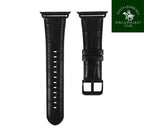 iWatch Genuine Santa Barbara Polo Leather Strap for 42/44/45 mm - Black Mobile Case by CoverMeUp