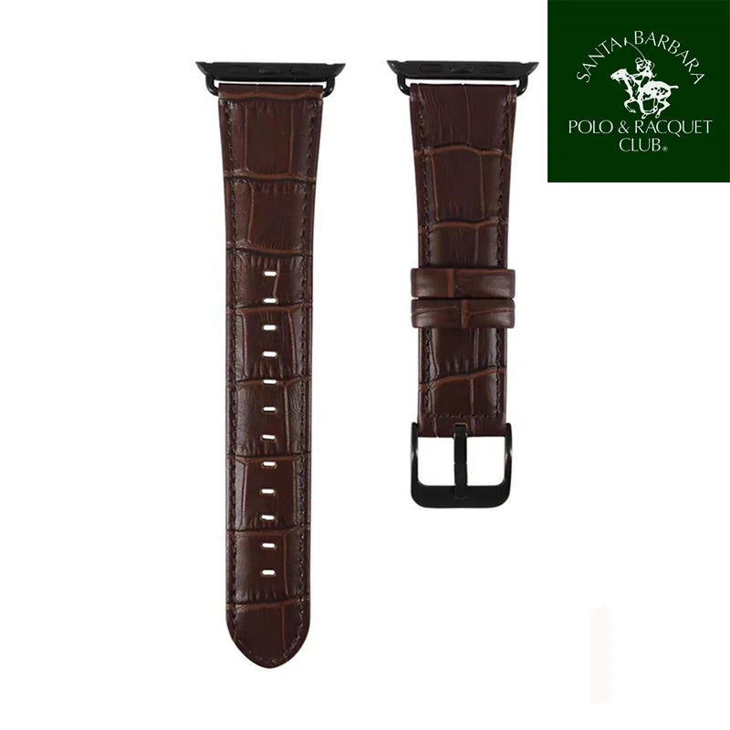 iWatch Genuine Santa Barbara Polo Leather Strap for 42/44/45 mm - Dark Brown