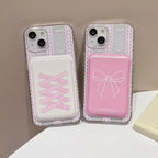 Pink Bow Magsafe Magnetic Leather Credit Card Holder Wallet Case Mobile Case by CoverMeUp