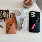 Protective Apple iPhone Back Cover - Lip Gloss Phone Holder Silicone Rubber iPhone Case - Style 3