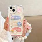 Protective Apple iPhone Back Cover - 3D Happy Rich Luck Characters With Lanyard Bracelet iPhone Case - Style 5