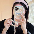 Protective Apple iPhone Back Cover - 3D Happy Rich Luck Characters With Lanyard Bracelet iPhone Case - Style 4