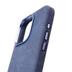 Luxury Fabric Leather Metal Buttons iPhone Magsafe Case