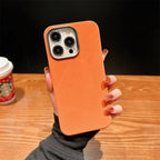 Protective Apple iPhone Back Cover - Luxury Fabric Leather Metal Buttons iPhone Magsafe Case - Style 9