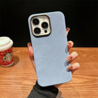 Protective Apple iPhone Back Cover - Luxury Fabric Leather Metal Buttons iPhone Magsafe Case - Style 8
