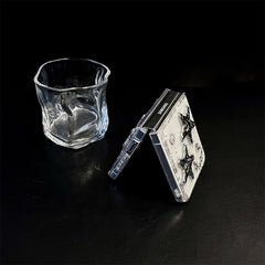 New Glitter Bow Star Clear Transparent Bling Samsung Z Flip Fold Cases