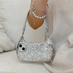 Protective Apple iPhone Back Cover - New Silver Bling Glitter Bag Style iPhone Case