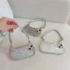 Protective Apple iPhone Back Cover - New Silver Bling Glitter Bag Style iPhone Case - Style 3