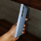Samsung Galaxy S24 Ultra Vegan Leather Case Slim Profile - Sky Blue Mobile Case by CoverMeUp - Style 4