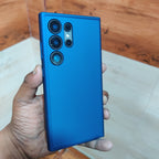 Samsung Galaxy S24 Ultra Carbon Fiber Textured Soft & Silky Shockproof Hybrid Case - Blue Mobile Case by CoverMeUp - Style 3