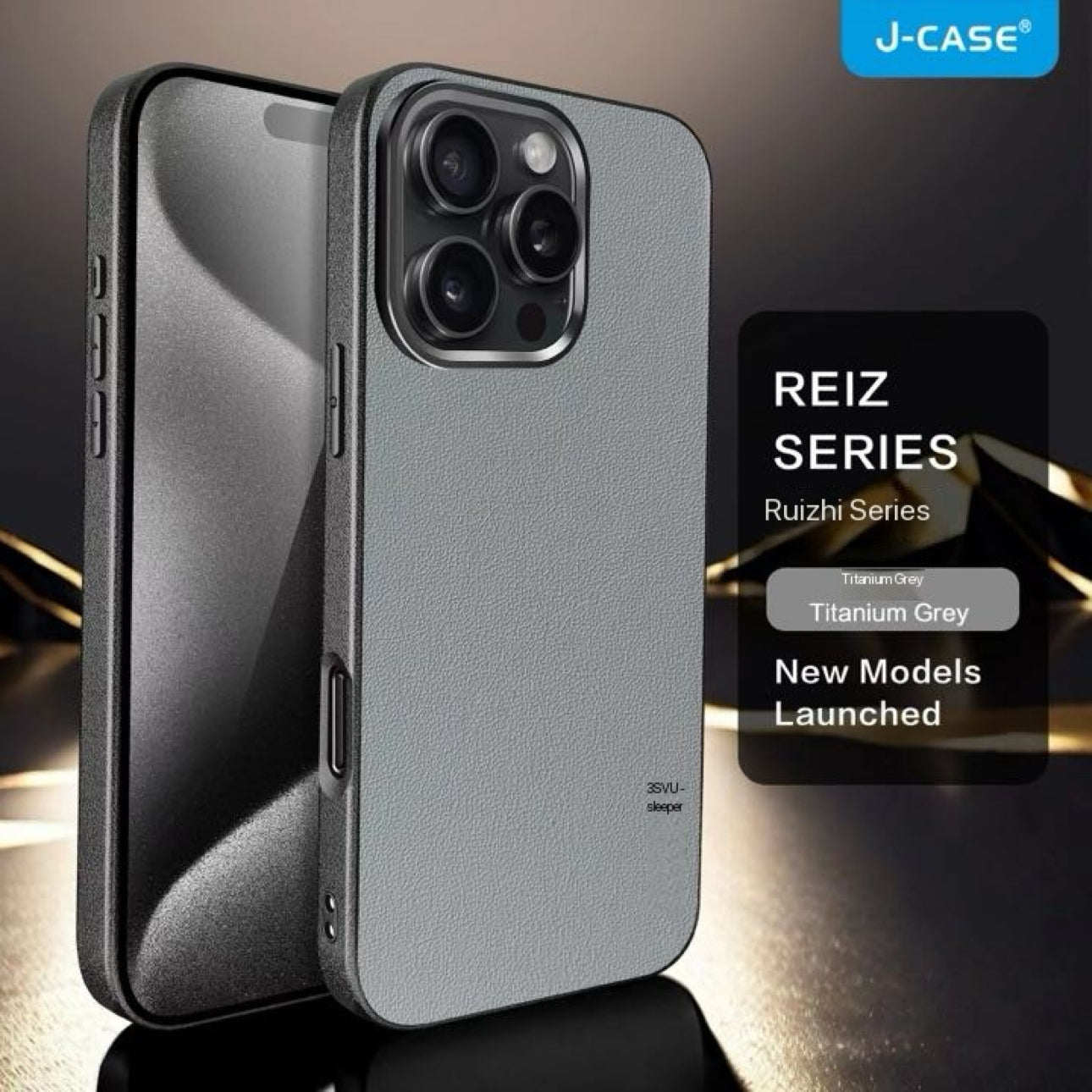Protective Apple iPhone Back Cover - Genuine PU Leather Case with Metal camera Ring for iPhone 16 Pro Max (Grey)