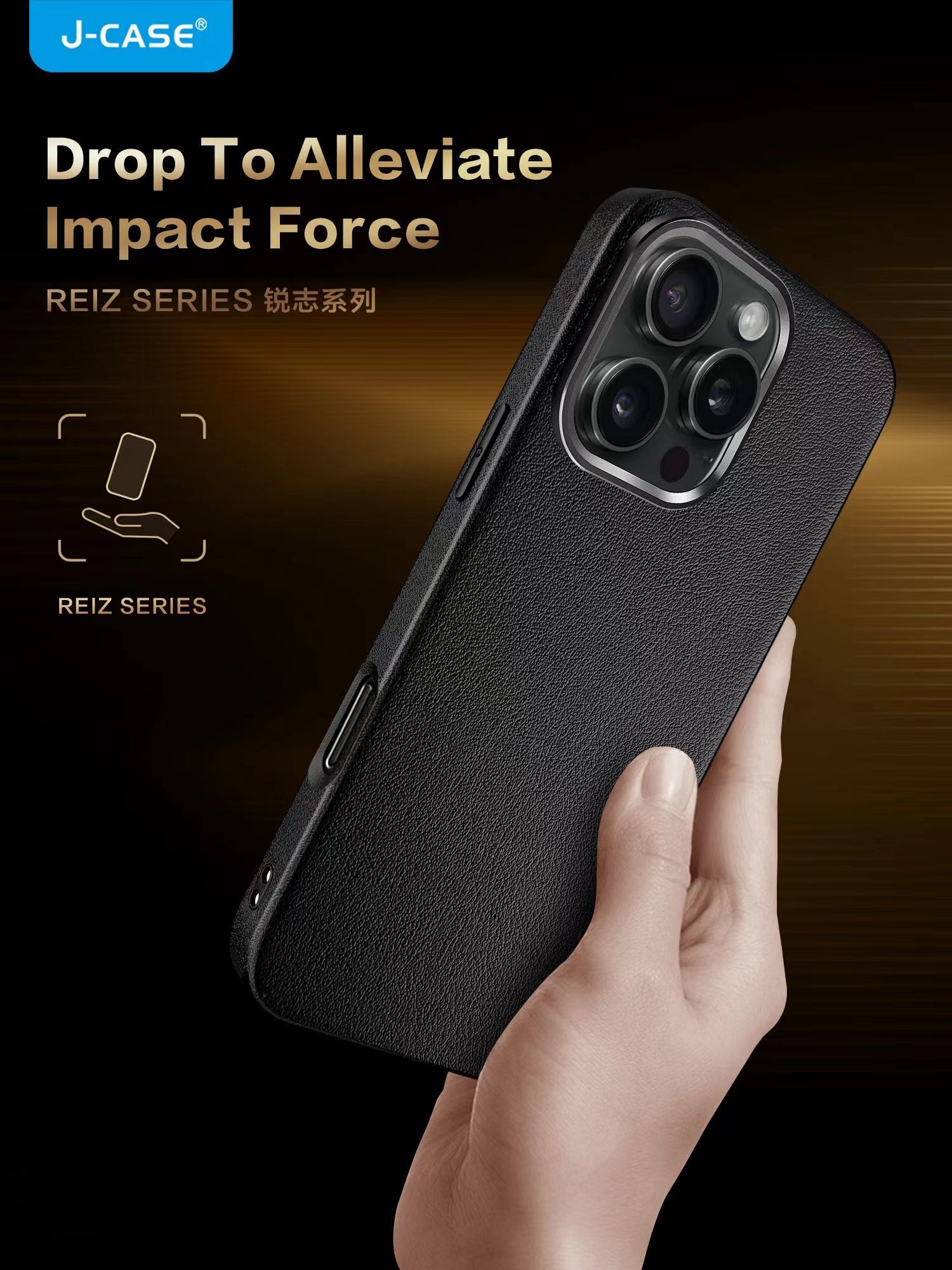 Protective Apple iPhone Back Cover - Genuine PU Leather Case with Metal camera Ring for iPhone 16 Pro (Black)