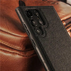 Samsung Leather Custom Initial Hybrid Silicone Bumper Case Mobile Case by CoverMeUp - Style 3