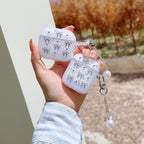 3D Glitter Silver Bow Transparent Airpod Case With Hanging Mobile Case by CoverMeUp - Style 2