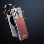 Protective Apple iPhone Back Cover - Premium Leather Aluminum Magsafe Pre-Order Allloy Aromatherapy iPhone Metal Case - Style 12