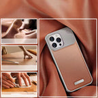 Protective Apple iPhone Back Cover - Premium Leather Aluminum Magsafe Pre-Order Allloy Aromatherapy iPhone Metal Case - Style 11