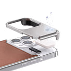 Protective Apple iPhone Back Cover - Premium Leather Aluminum Magsafe Pre-Order Allloy Aromatherapy iPhone Metal Case - Style 6