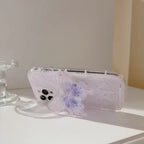 Protective Apple iPhone Back Cover - Purple Cute Butterfly Holder Stand iPhone Soft Case - Style 2
