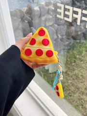 Pizza Lover Keychain Rubber Silicone Airpod Case