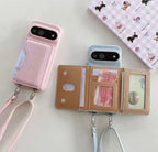 New Google Pixel Leather Pre-Order Card Money Flap Holder Bracelet Crossbody Strap Case Mobile Case by CoverMeUp - Style 2