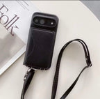 New Google Pixel Leather Pre-Order Card Money Flap Holder Bracelet Crossbody Strap Case Mobile Case by CoverMeUp - Style 5
