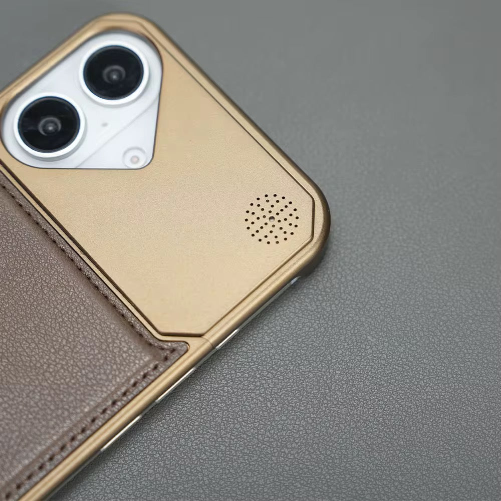 Protective Apple iPhone Back Cover - Premium Leather Aluminum Magsafe Pre-Order Allloy Aromatherapy iPhone Metal Case - Style 15