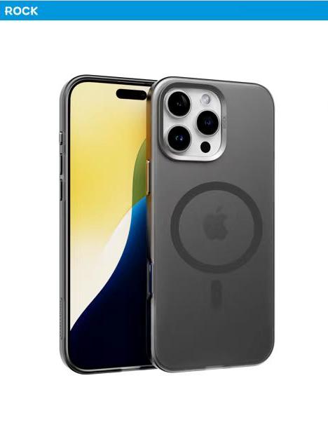 Protective Apple iPhone Back Cover - ROCK Matte Finish Series Magsafe Case for iPhone 16 Pro (Black)