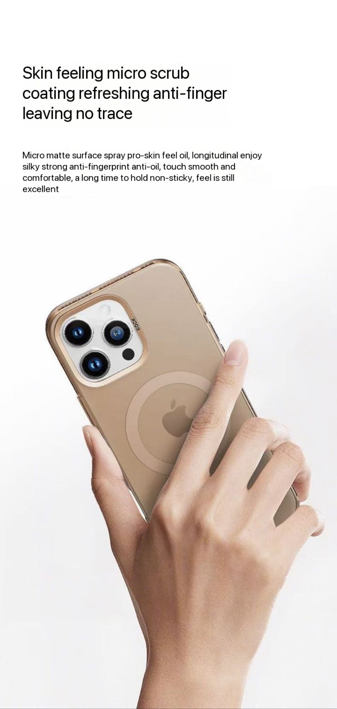 Protective Apple iPhone Back Cover - ROCK Matte Finish Series Magsafe Case for iPhone 16 Pro (Desert Titanium)