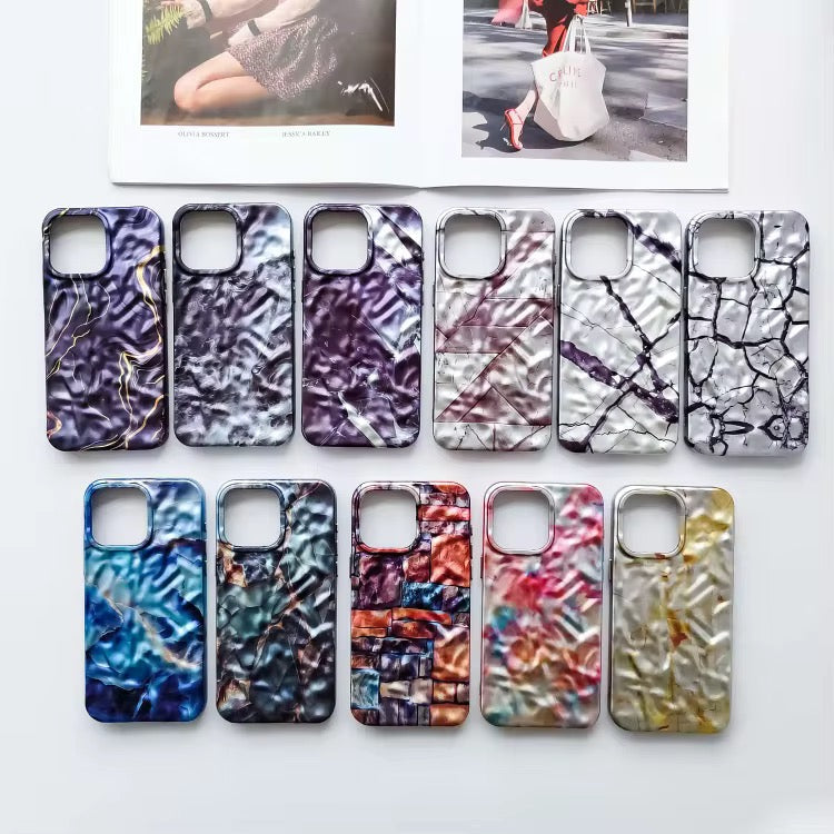 Protective Apple iPhone Back Cover - Glossy Marble Textured iPhone Soft Silicone Case - Style 3