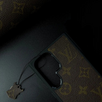 Samsung Galaxy S24 Ultra Louis Vuitton LV Leather Case - Brown Mobile Case by CoverMeUp - Style 2
