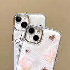Protective Apple iPhone Back Cover - 3D White Silver Bow Silver Diamond Studded Bumper Border iPhone Soft Case - Style 3