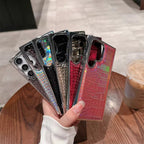 Samsung Premium Leather Electroplated Glossy Crocodile Texture Pre-Order Silicone Case Mobile Case by CoverMeUp - Style 6