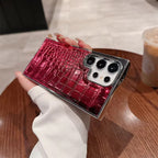 Samsung Premium Leather Electroplated Glossy Crocodile Texture Pre-Order Silicone Case Mobile Case by CoverMeUp - Style 10