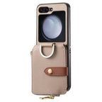 Premium Leather Wallet Pre-Order Samsung Z Flip Case With Ring Holder Mobile Case by CoverMeUp - Style 5
