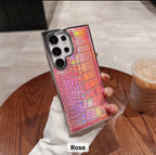 Samsung Premium Leather Electroplated Glossy Crocodile Texture Pre-Order Silicone Case Mobile Case by CoverMeUp - Style 11