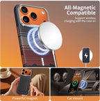 Memumi Ultra-Thin Aramid Fibre Magnetic Case Compatible with Mag-Safe, Military-Grade Drop Protection, Slim & Durable Protective Cover for iPhone 17 Pro Max (Sunset)