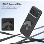 Memumi Ultra-Thin Aramid Fibre Magnetic Case Compatible with Mag-Safe, Military-Grade Drop Protection, Slim & Durable Protective Cover for iPhone 17 Pro Max (Panda)