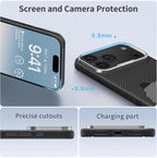 Memumi Ultra-Thin Aramid Fibre Magnetic Case Compatible with Mag-Safe, Military-Grade Drop Protection, Slim & Durable Protective Cover for iPhone 17 Pro Max (Panda)