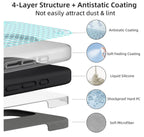 Protective Apple iPhone Back Cover - X Level 360 Rotatable Magsafe Kickstand Fluid Silicon Case for iPhone 16 Pro (Black) - Style 4