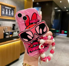 Protective Apple iPhone Back Cover - Powerpuff Girls With Sunglasses Bracket & Lanyard Phone Holders iPhone Soft Case - Style 6