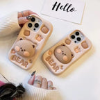 Samsung 3D Cute Teddy Bear Stand Phone Holder Soft Silicone Rubber Case Mobile Case by CoverMeUp