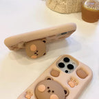 Samsung 3D Cute Teddy Bear Stand Phone Holder Soft Silicone Rubber Case Mobile Case by CoverMeUp - Style 5