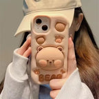 Samsung 3D Cute Teddy Bear Stand Phone Holder Soft Silicone Rubber Case Mobile Case by CoverMeUp - Style 3