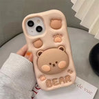 Samsung 3D Cute Teddy Bear Stand Phone Holder Soft Silicone Rubber Case Mobile Case by CoverMeUp - Style 6