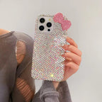 Protective Apple iPhone Back Cover - Premium Cute Diamond Rhinestone Glitter Bow iPhone Case - Style 6